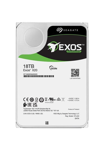 ST18000NM000D Seagate Exos X20 18TB 7200RPM SAS 12Gbps 256MB Cache 3.5-inch Hard Drive