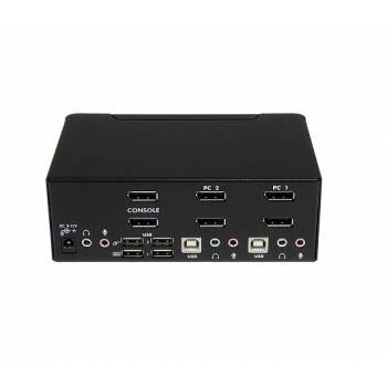 SV231DPDDUA | StarTech 2-Port Dual DisplayPort KVM Switch With Audio and USB 2.0 Hub