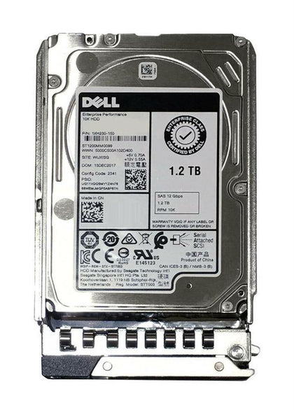 T9J1K Dell 1.2TB 10000RPM SAS 12Gbps (512n) 2.5-Inch Hard Drive With Tray
