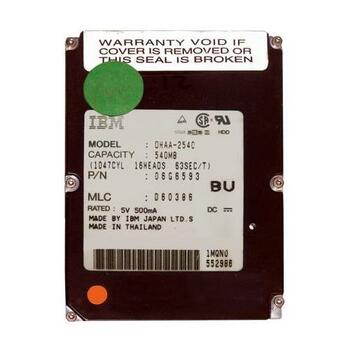 06G6593 | IBM Travelstar 540MB 3800RPM ATA/IDE 32KB Cache 2.5-inch Internal Hard Drive