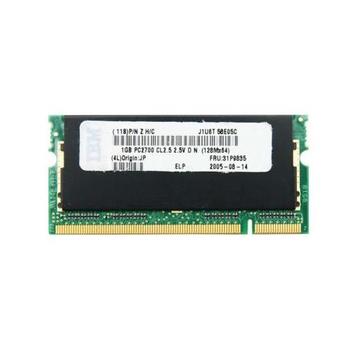 31P9835 IBM 1GB DDR SoDimm Non ECC PC-2700 333Mhz Memory